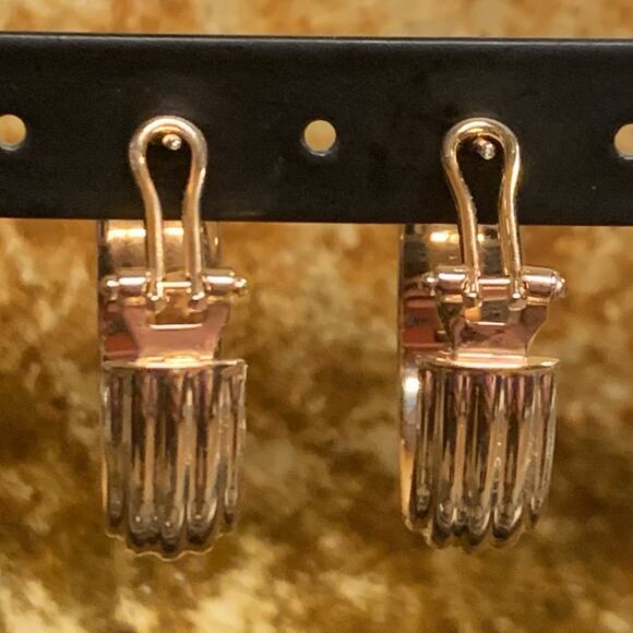Milor Bronze Hoop Earrings in Rose Gold Made in Italy - Picture 7 of 9
